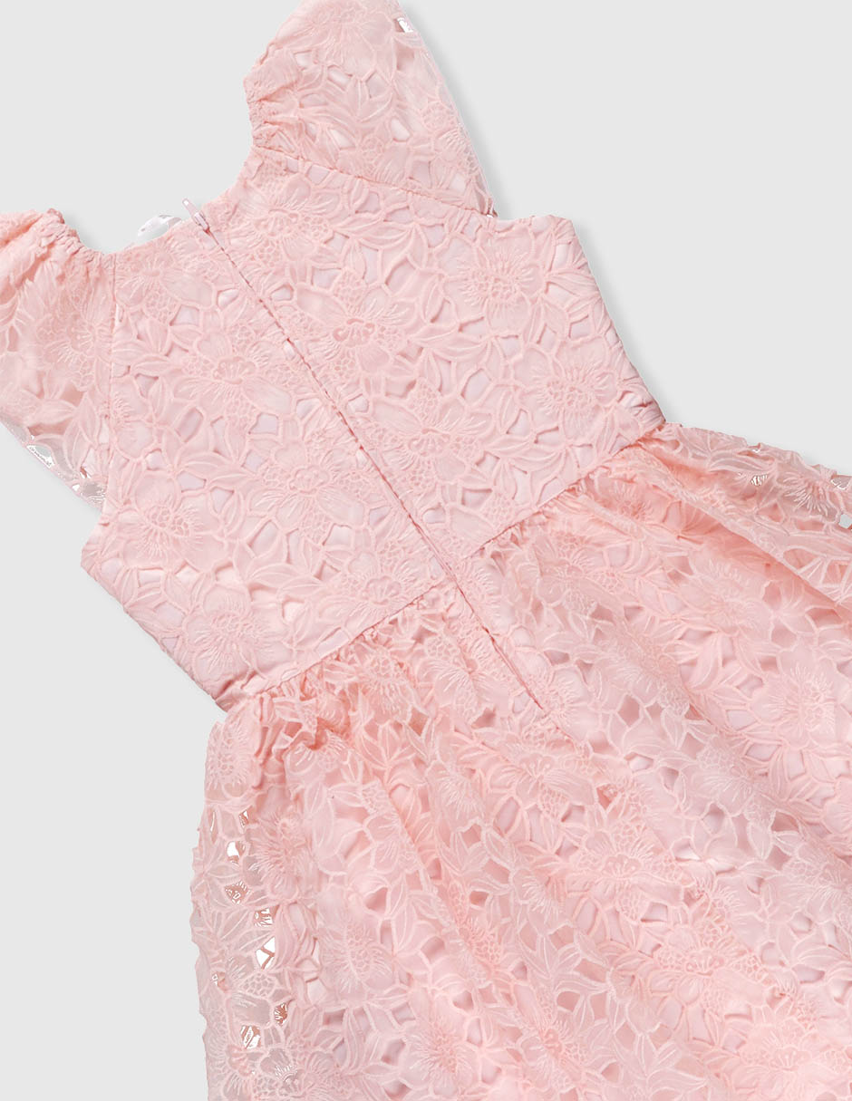 Vestido piquenque collection manga volantes para niña 4