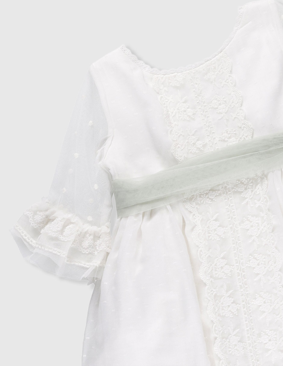 Vestido manga acampanada para niña 3