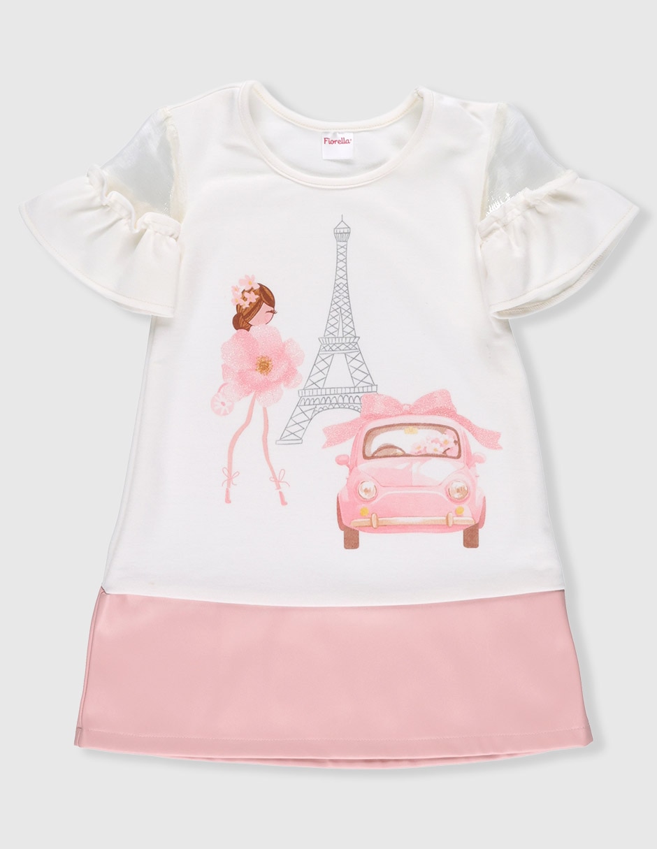 Vestido Fiorella manga volantes para niña