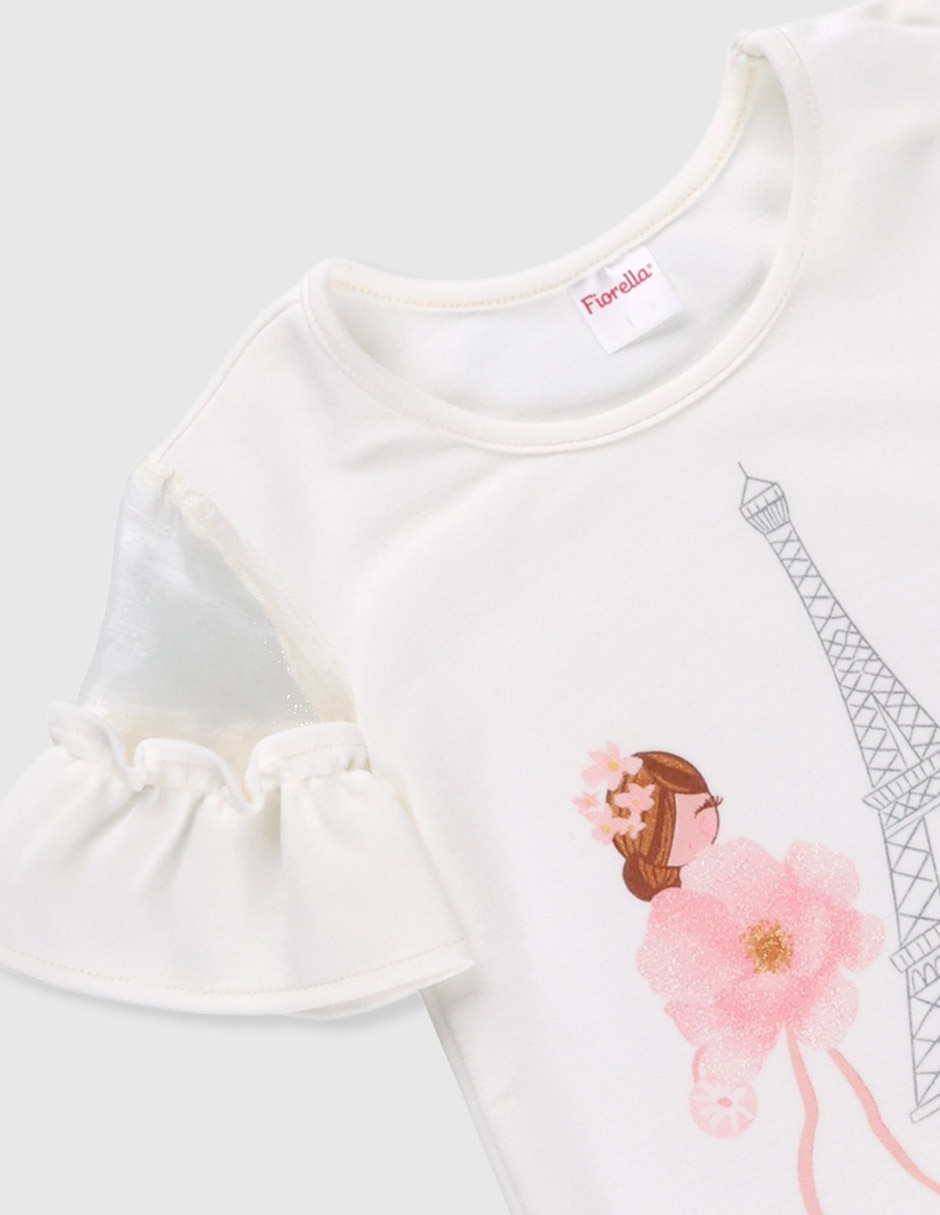 Vestido Fiorella manga volantes para niña