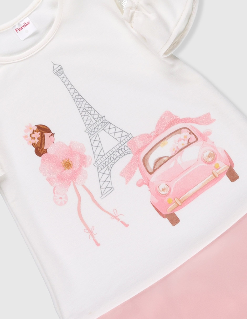 Vestido Fiorella manga volantes para niña