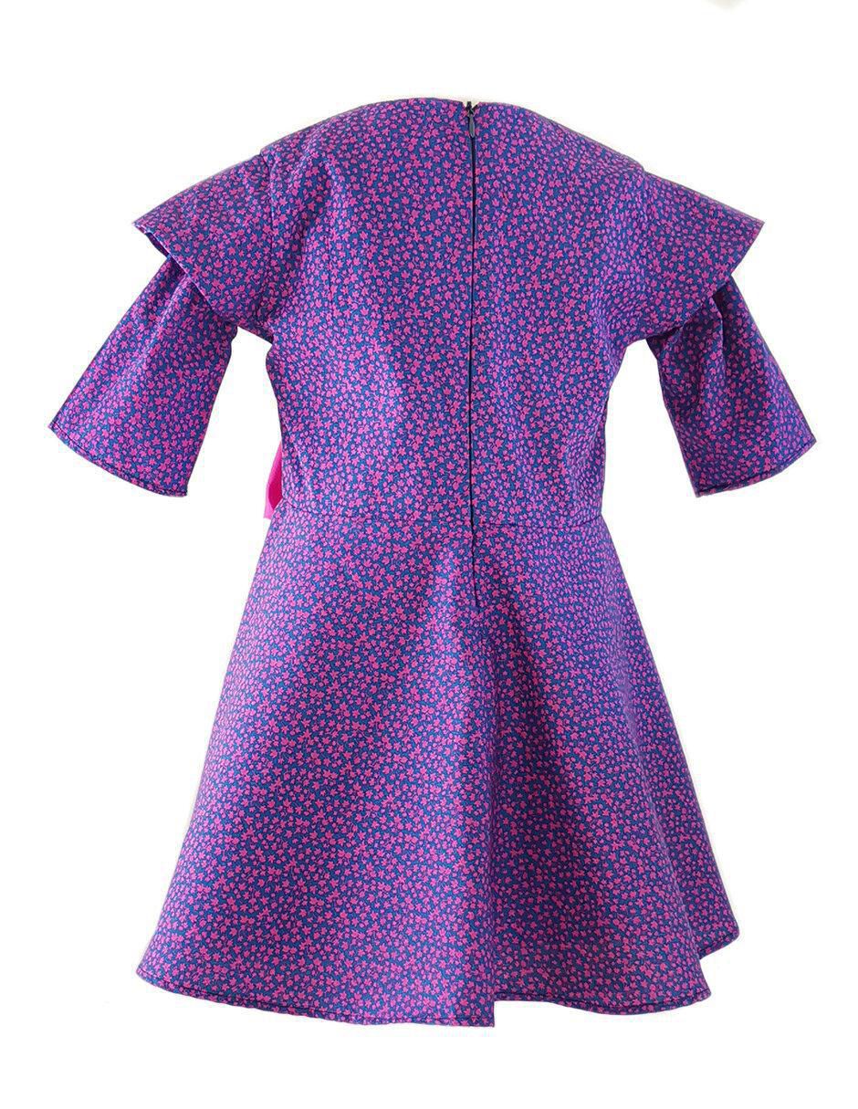 Vestido Flor Maple manga tulipán para niña