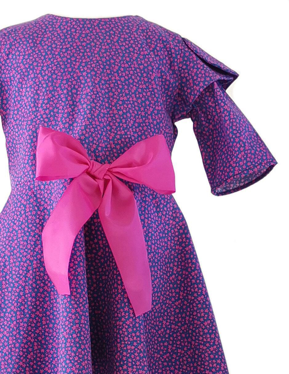 Vestido Flor Maple manga tulipán para niña