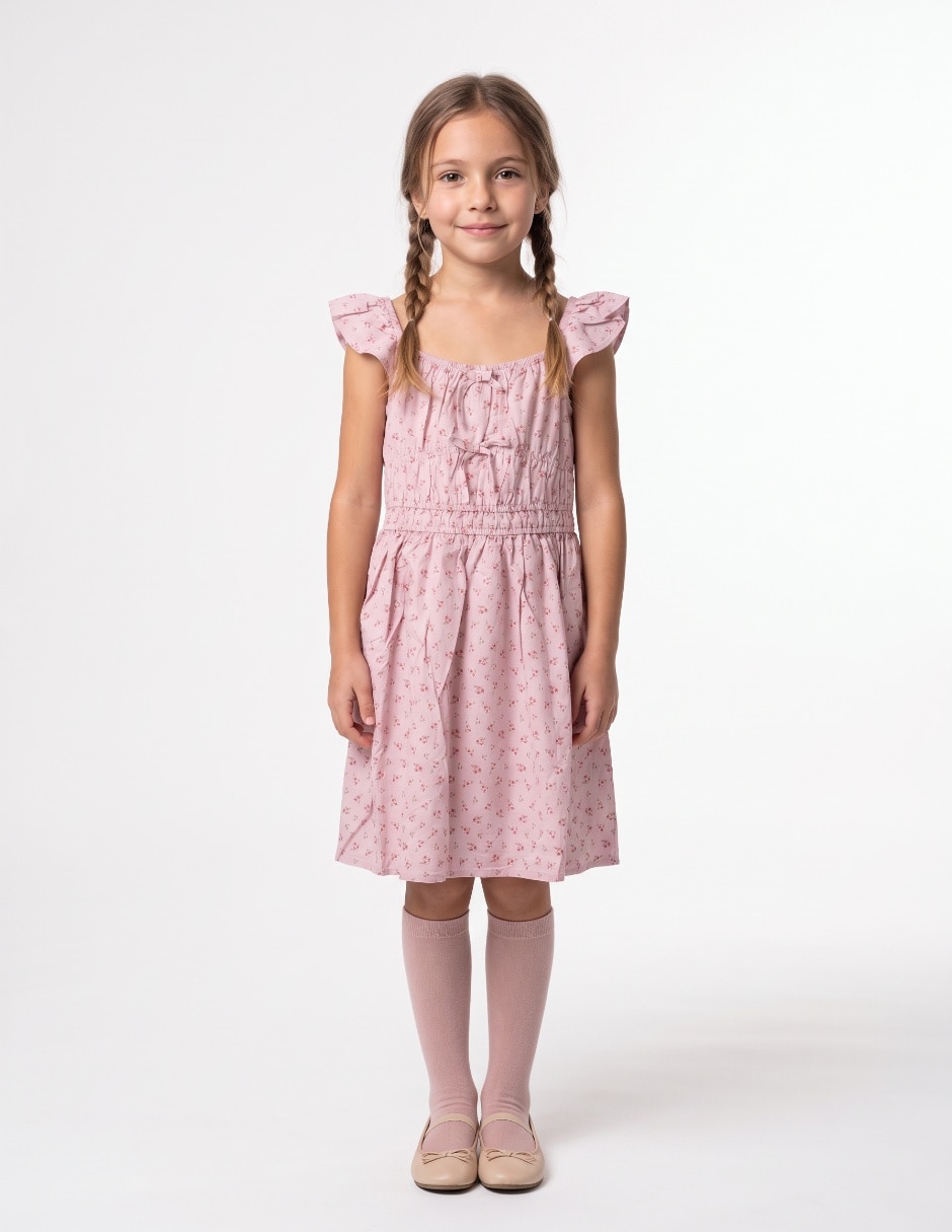Vestido manga volante para niña Vestido manga volante para niña