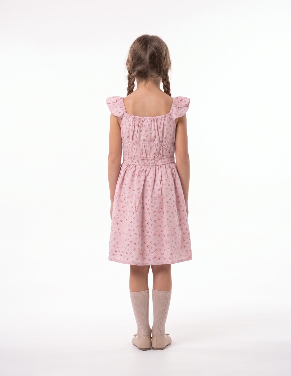 Vestido manga volante para niña 2