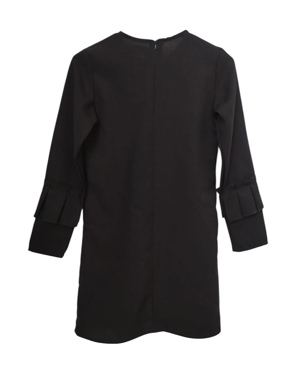 Vestido Negra manga regular para niña