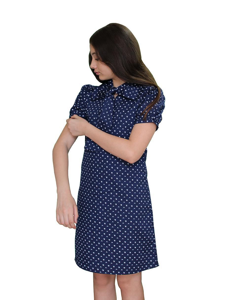 Vestido Delfines y Gatitos manga regular para niña