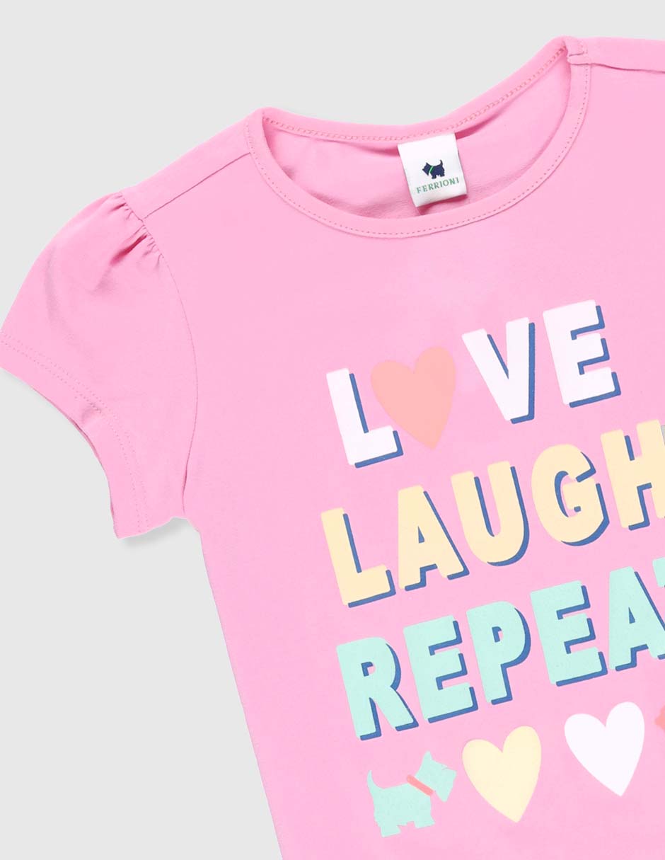 Playera manga corta para niña