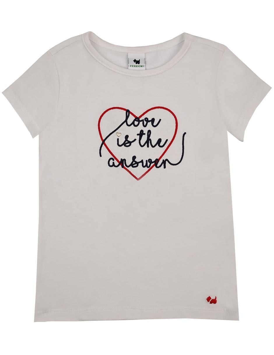 Playera Love manga corta para niña
