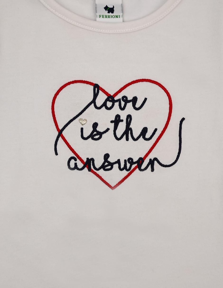 Playera Love manga corta para niña