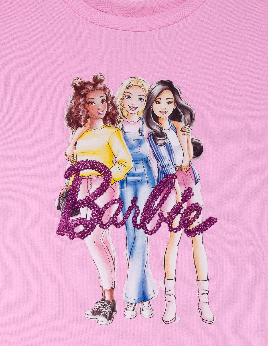 Playera Barbie Barbie manga corta para niña