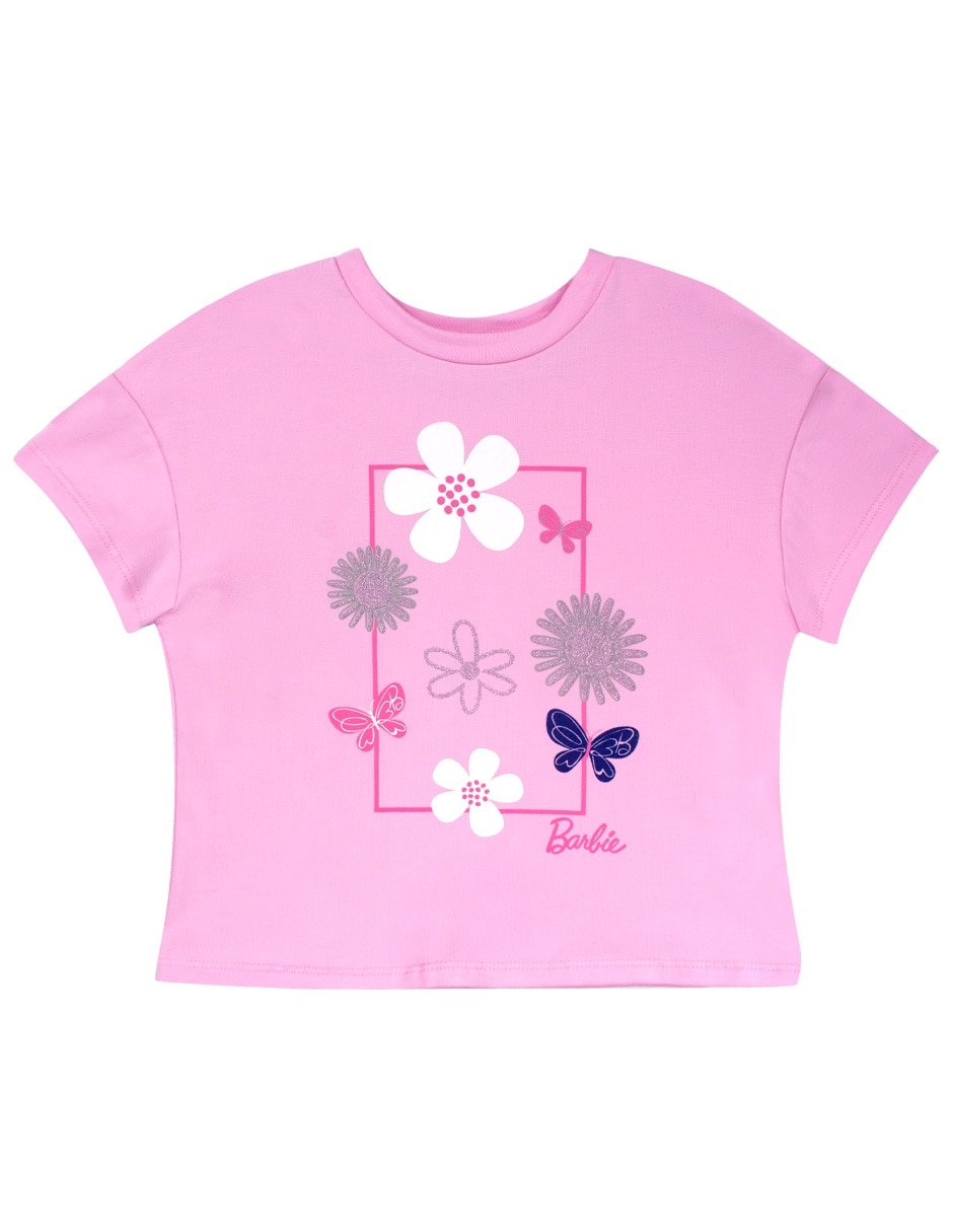 Playera Barbie Barbie manga corta para niña