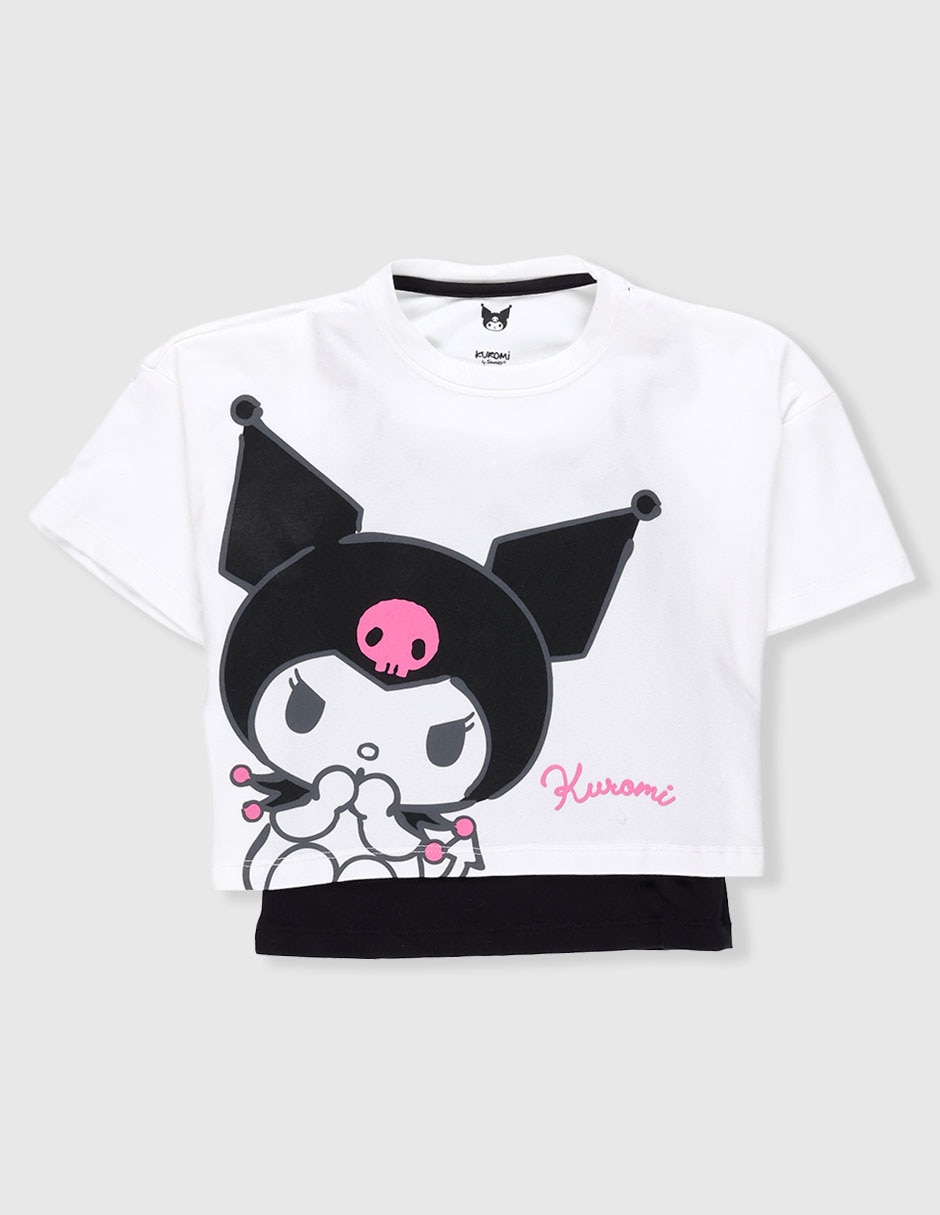 Set playera Hello Kitty Kuromi manga corta para niña