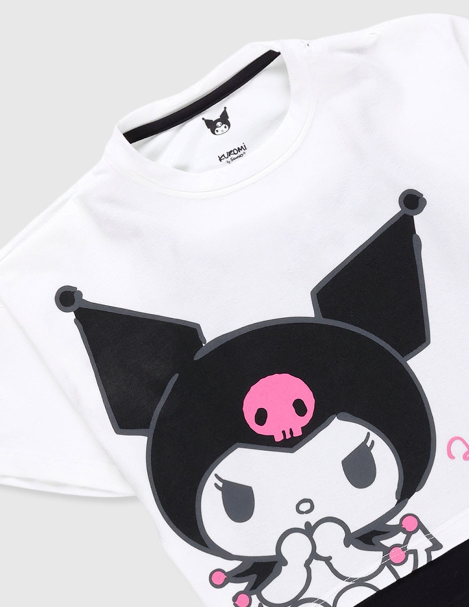Set playera Hello Kitty Kuromi manga corta para niña