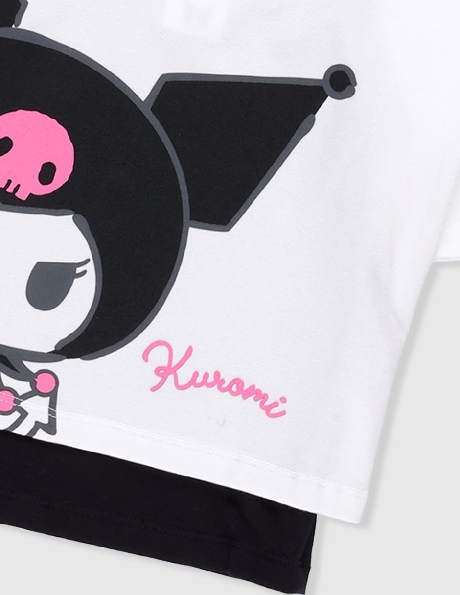Set playera Hello Kitty Kuromi manga corta para niña