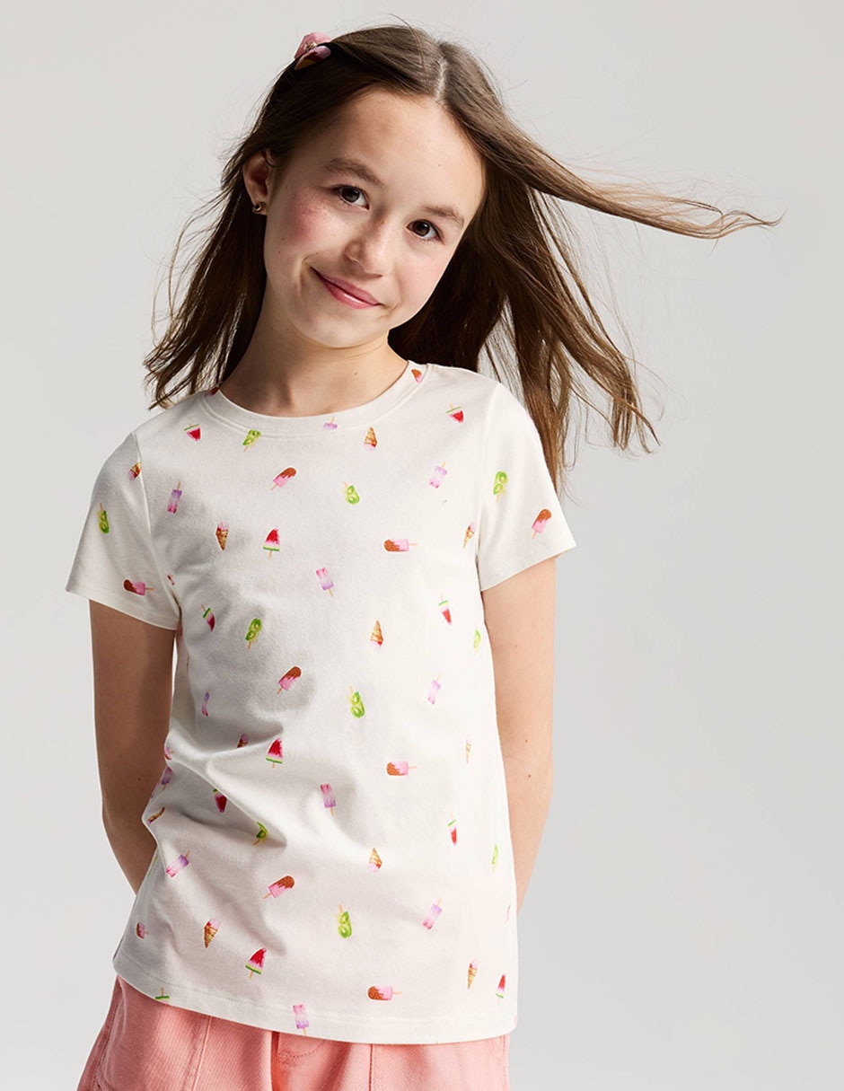 Playera manga corta para niña