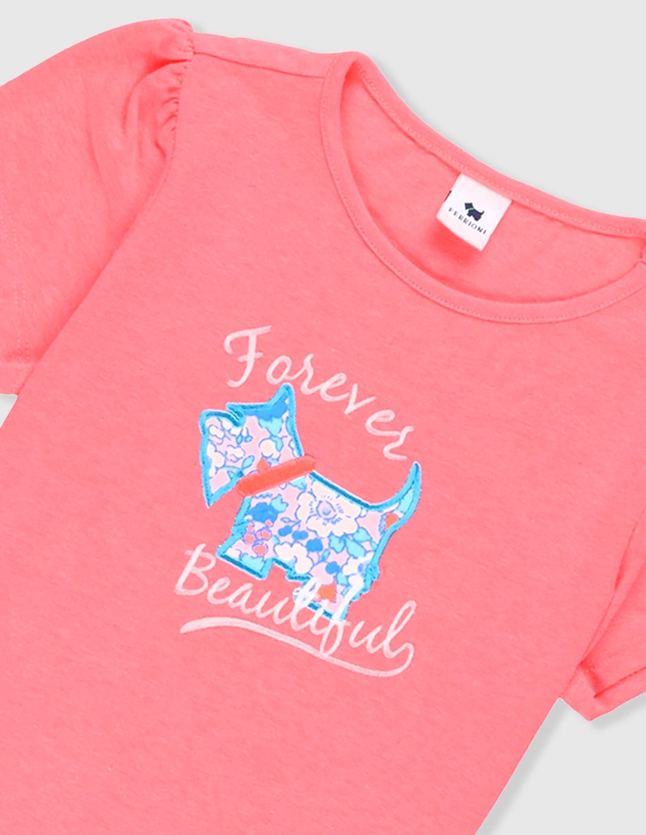 Playera ferrioni manga corta para niña