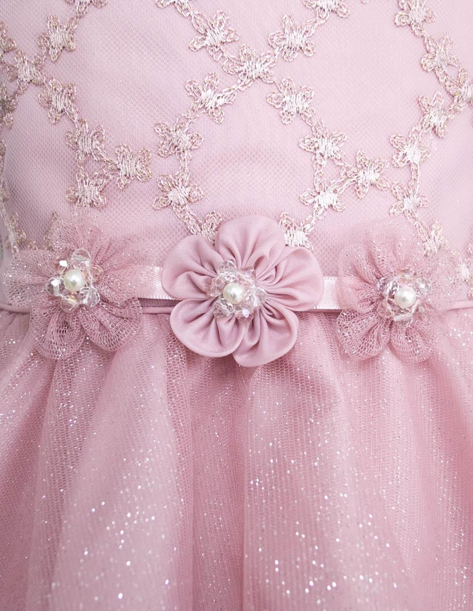 Vestido manga cap para niña