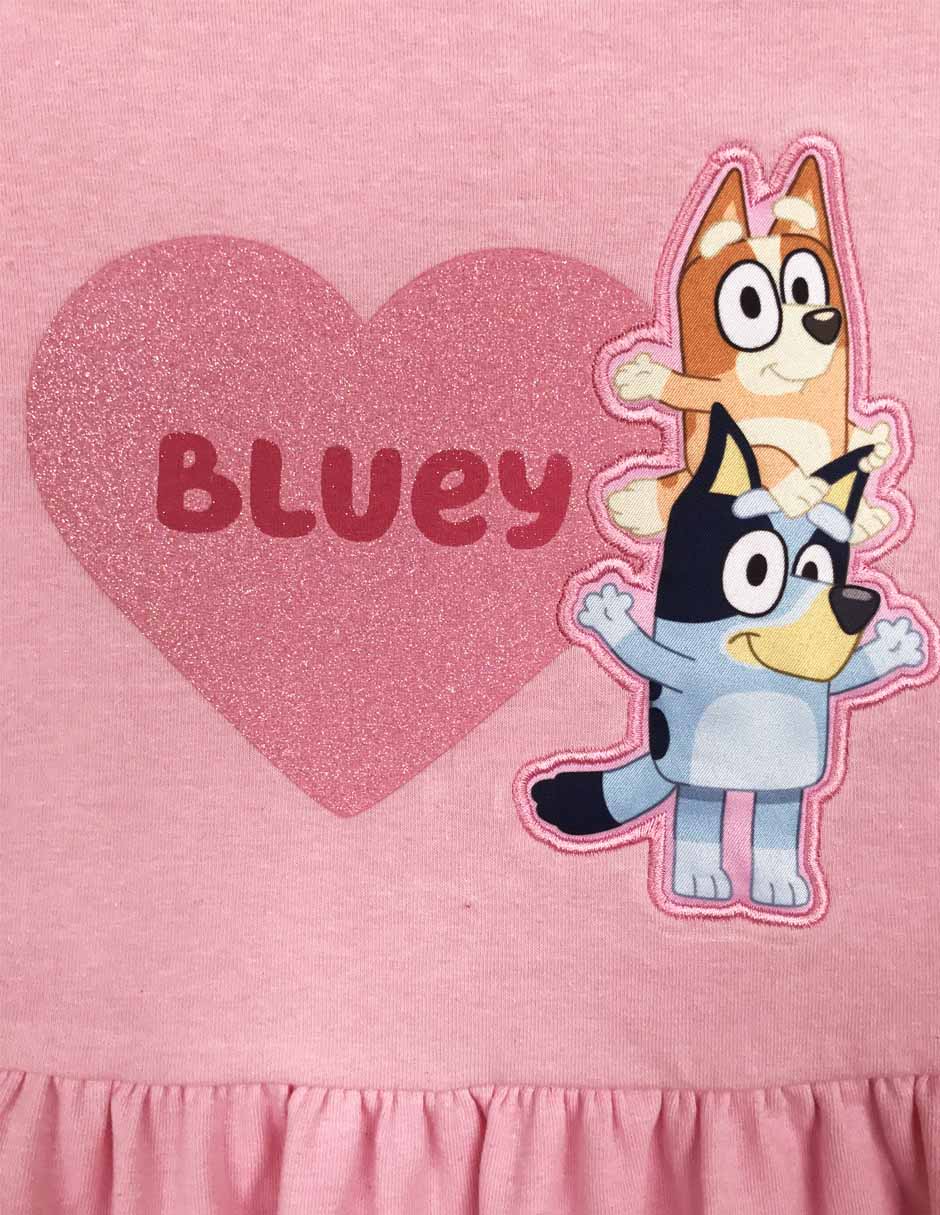 Playera Bluey manga corta para niña