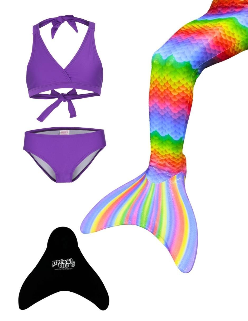 Traje de baño cola de sirena para nada para niña 3
