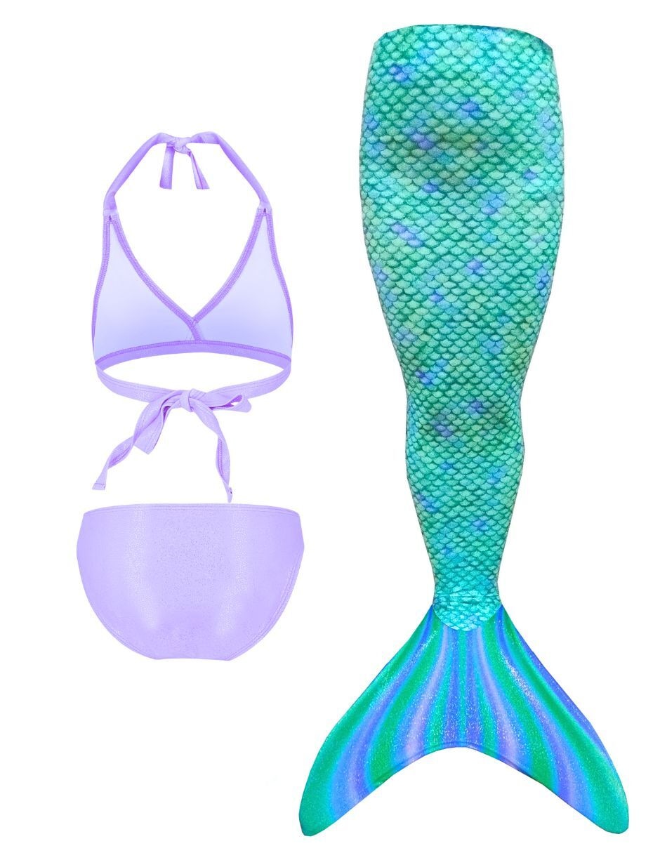 Cola de sirena para nadar Green Scales Sirena para niña 4
