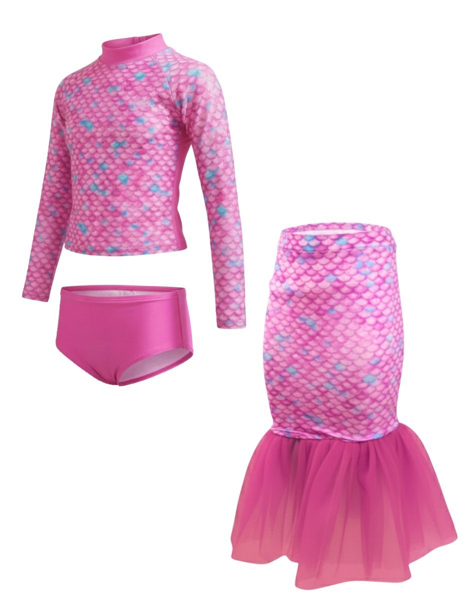 Traje de baño completo Pink Scales Sirena para niña
