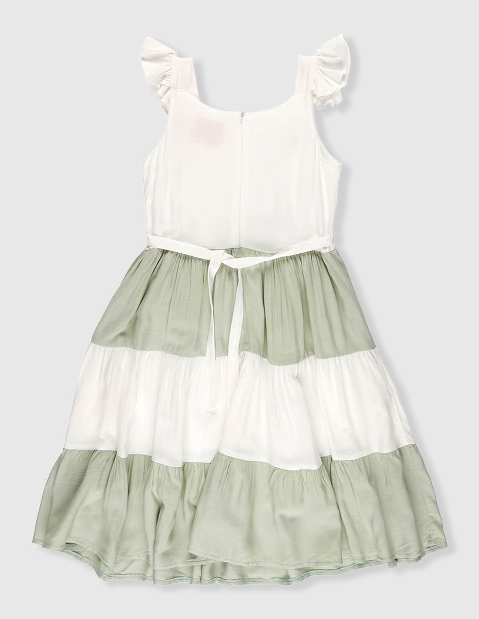 Vestido Chersi manga volantes para niña