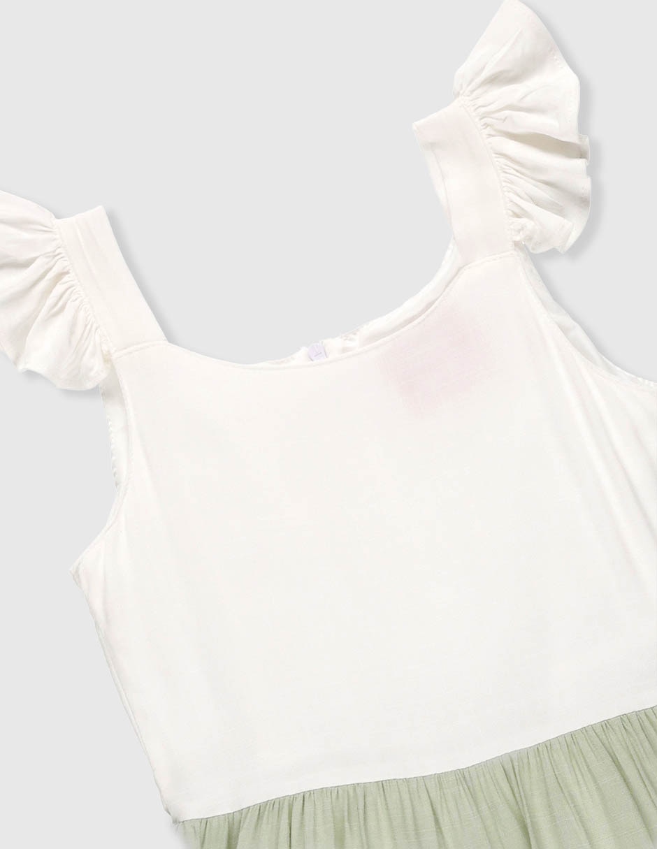 Vestido Chersi manga volantes para niña