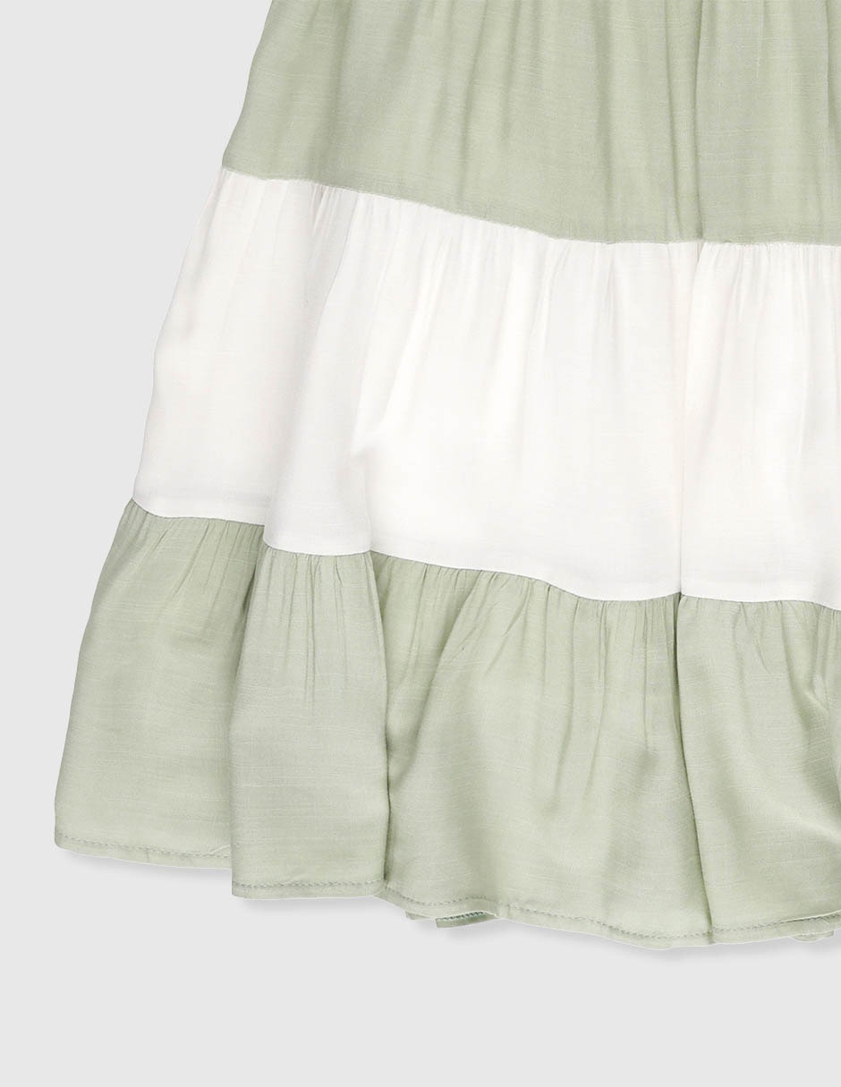 Vestido Chersi manga volantes para niña