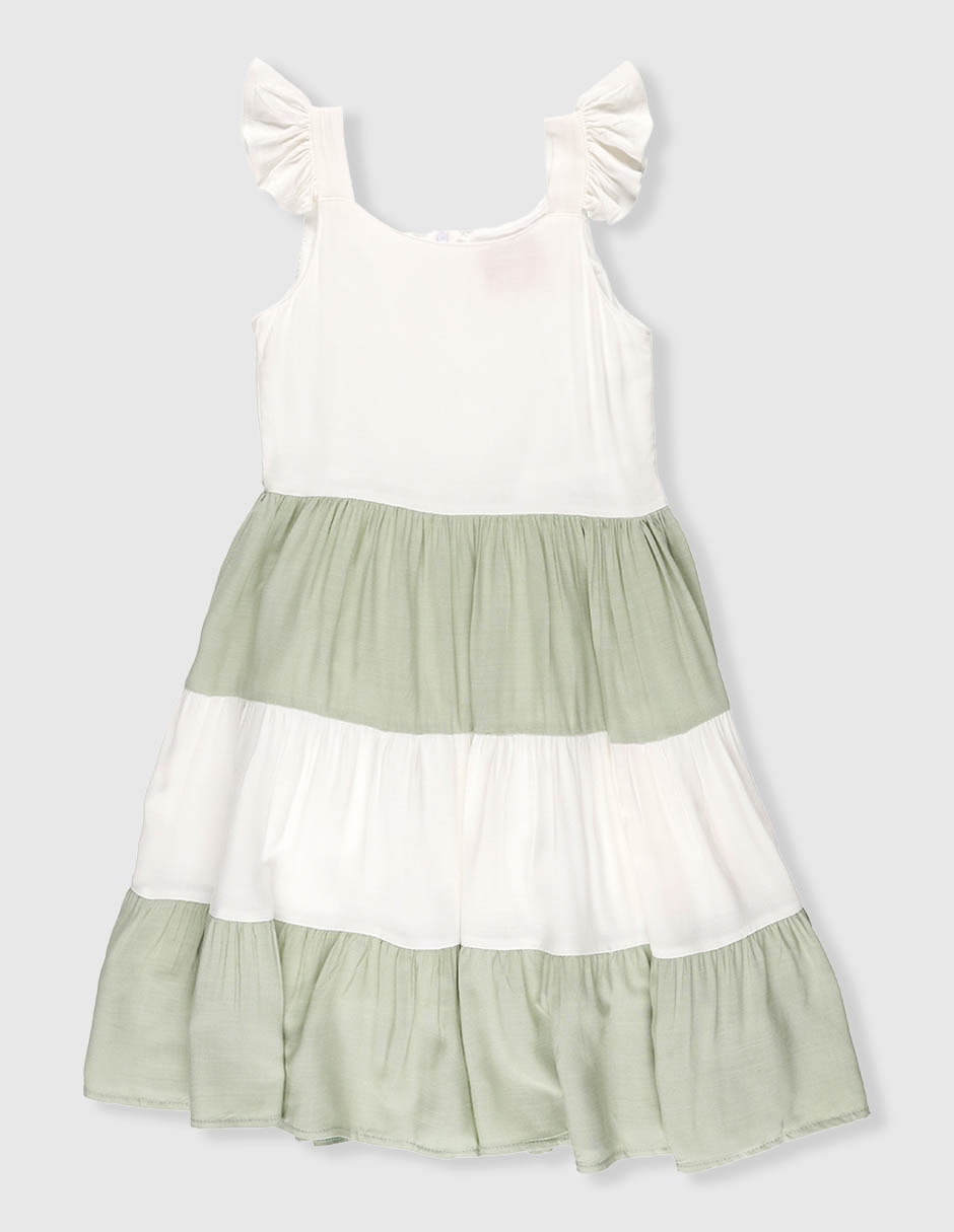 Vestido manga volantes para niña