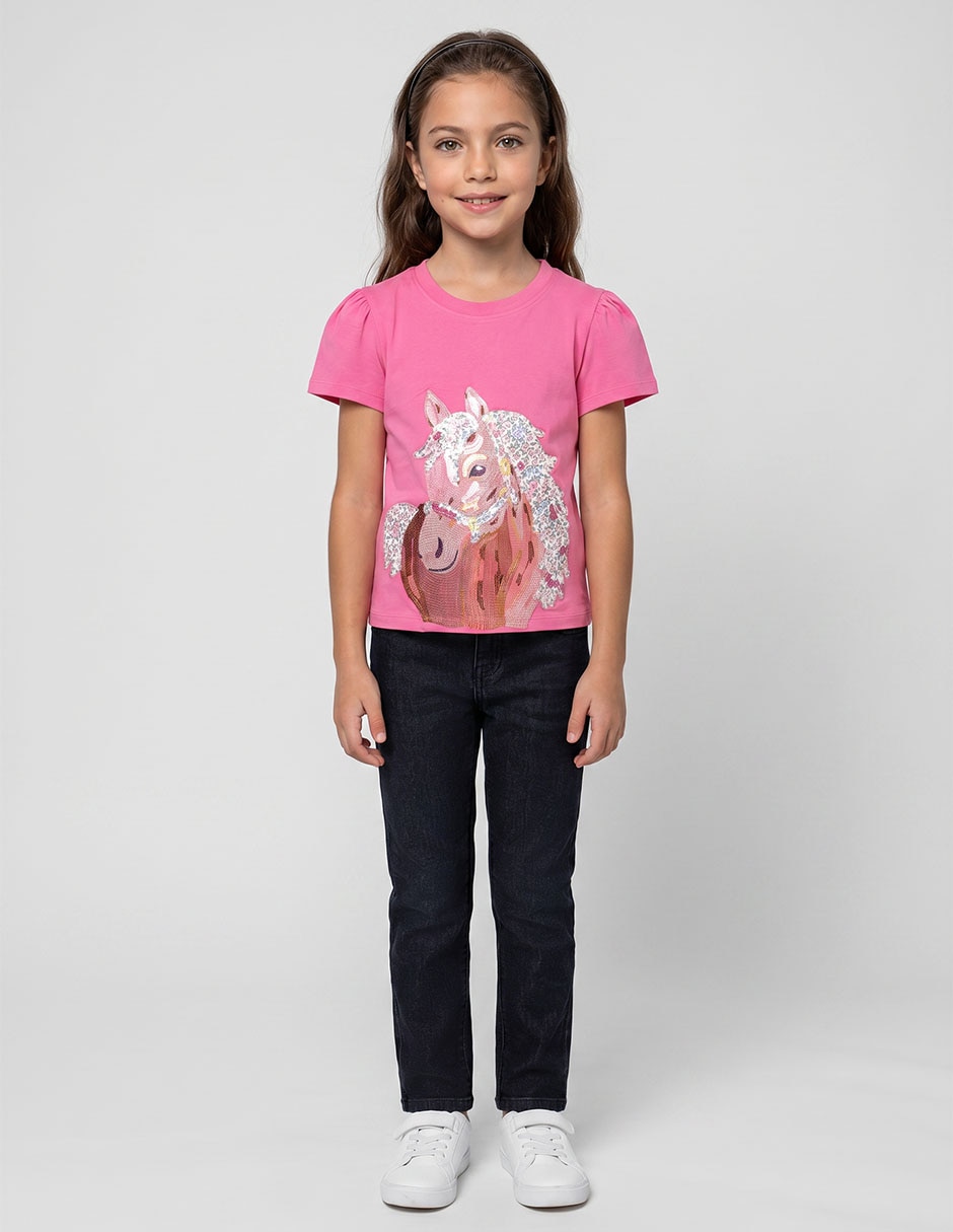Playera manga corta para niña