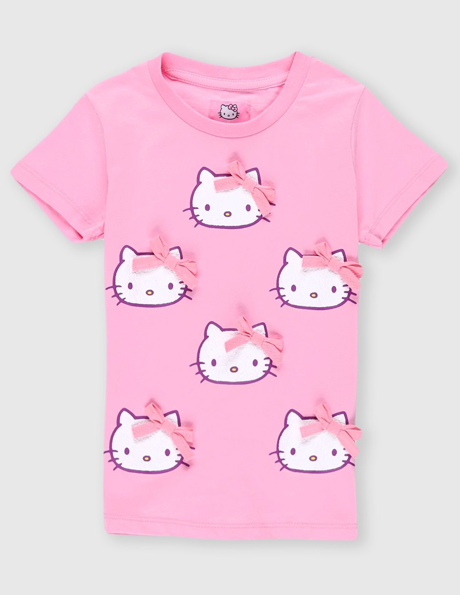 Playera Hello Kitty manga corta para niña