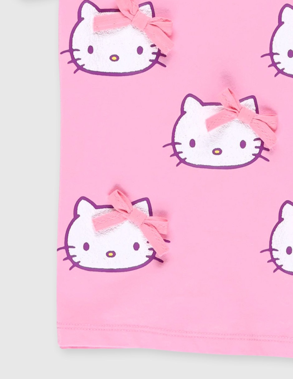Playera Hello Kitty manga corta para niña