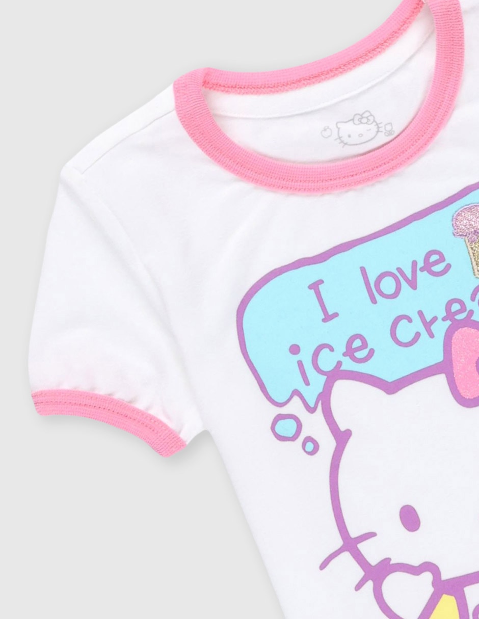 Playera Hello Kitty Hello Kitty manga corta para niña