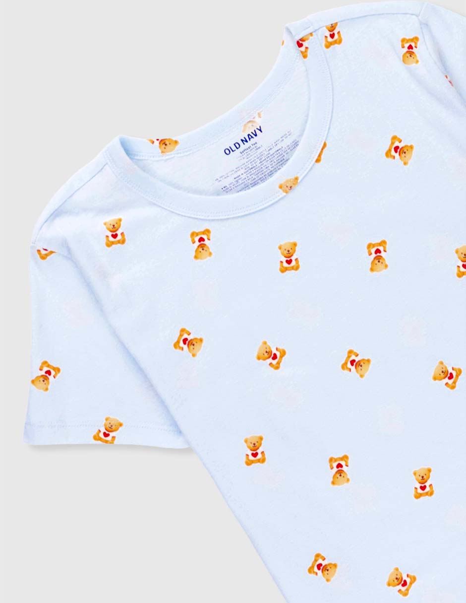 Playera old navy manga corta para niña