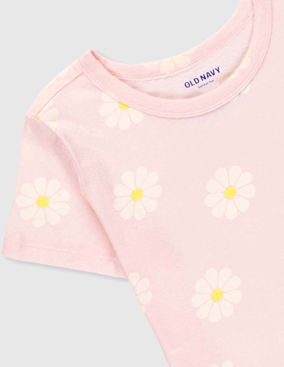 Playera old navy manga corta para niña