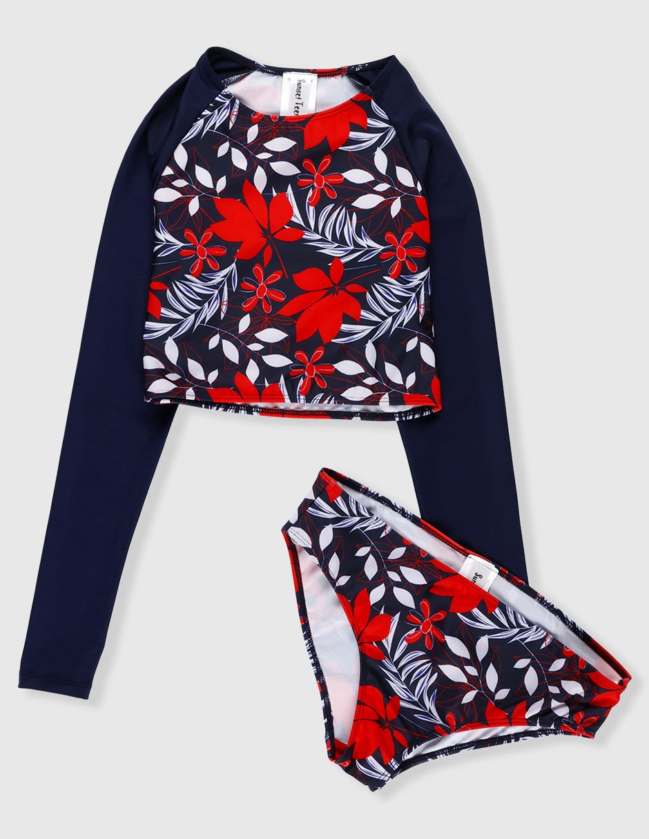 Conjunto wetshirt Sunset T estampado floral para niña