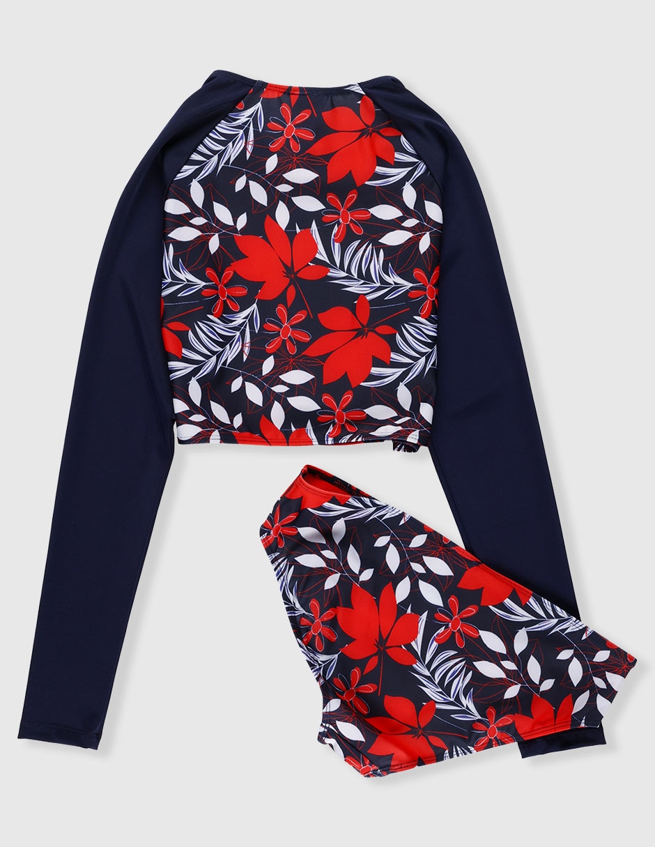 Conjunto wetshirt Sunset T estampado floral para niña
