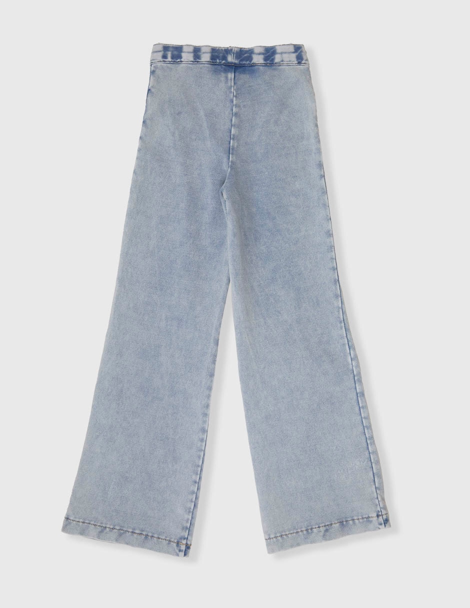 Jeans regular amplio hello kitty lavado claro infantil niña 2