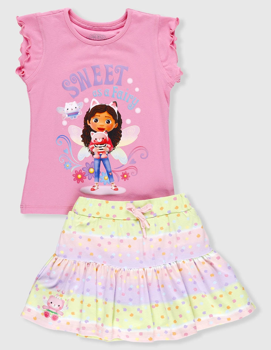 Conjunto casual gabby's dollhouse gabbys de algodón infantil niña