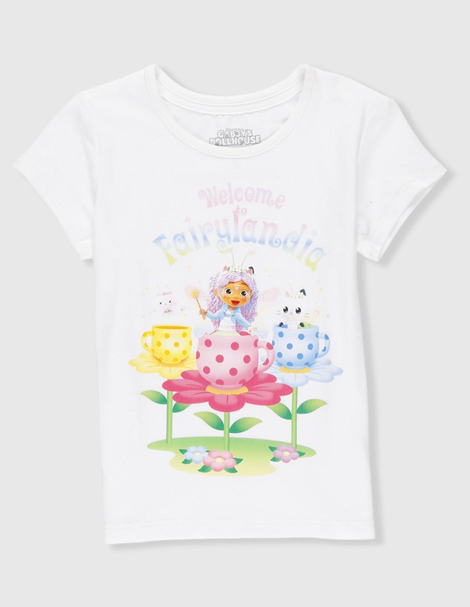 Playera gabby's dollhouse gabbys manga regular infantil niña
