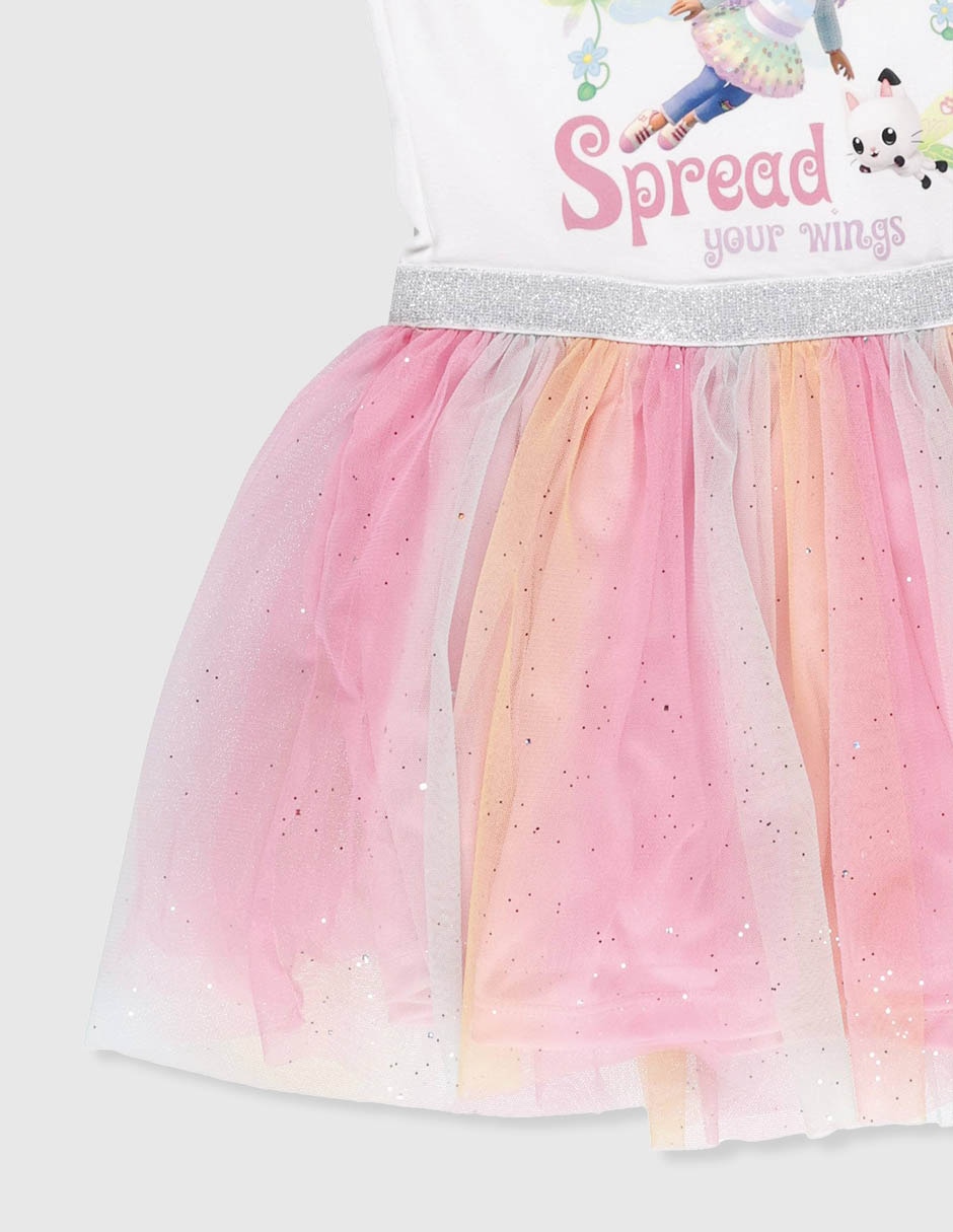 Vestido gabby's dollhouse gabbys manga regular infantil niña