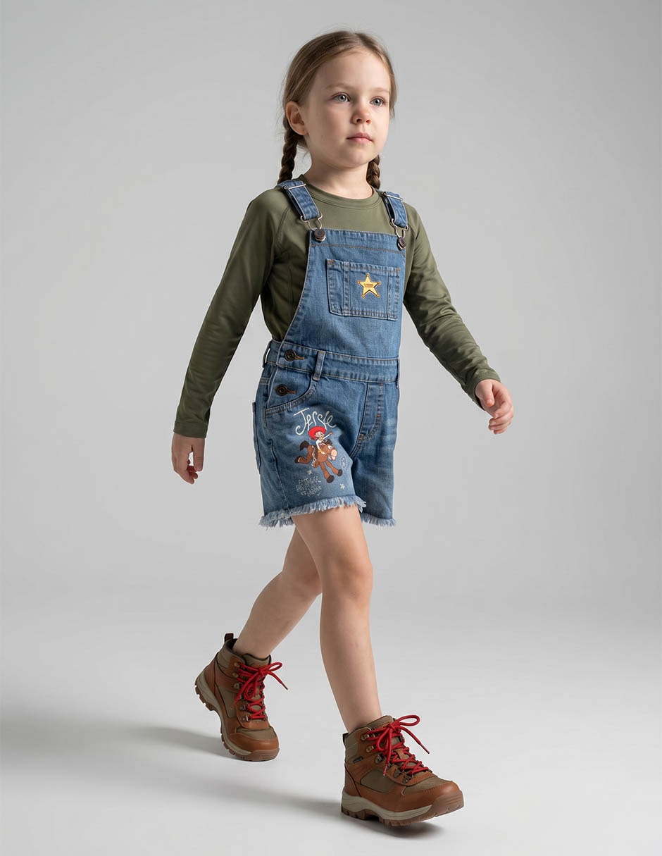 Overol short Disney Jessie de algodòn para niña