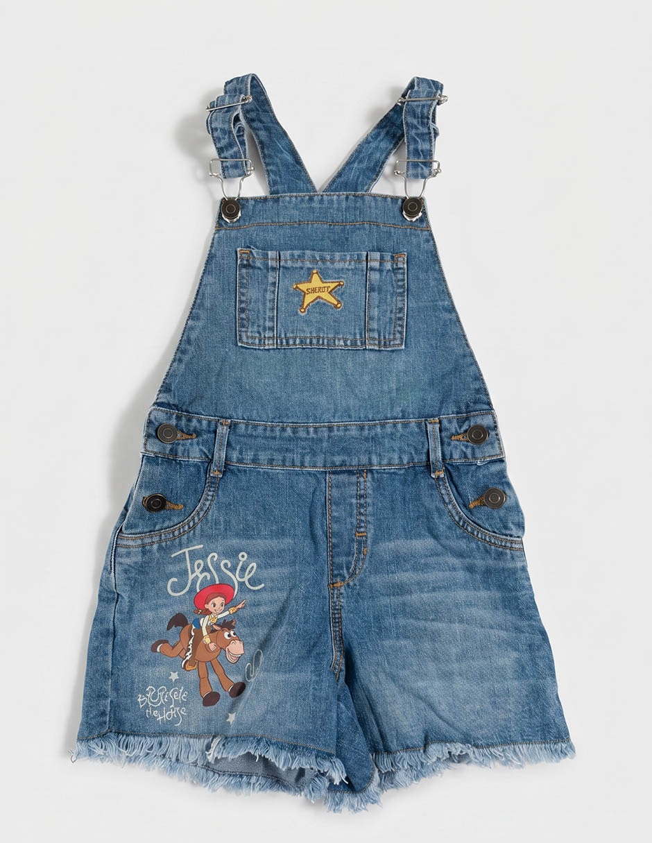 Overol short Disney Jessie de algodòn para niña