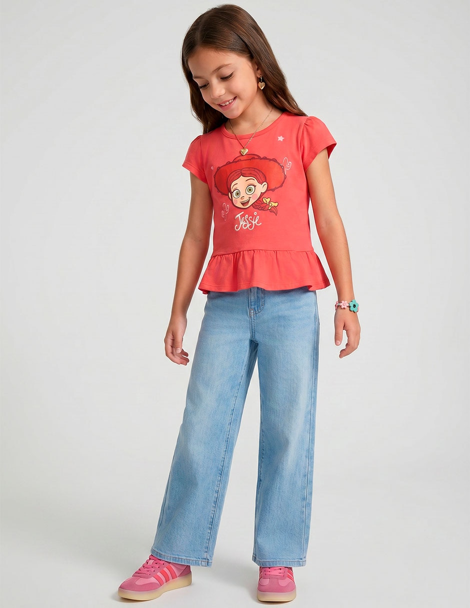 Playera Jessie manga regular para niña
