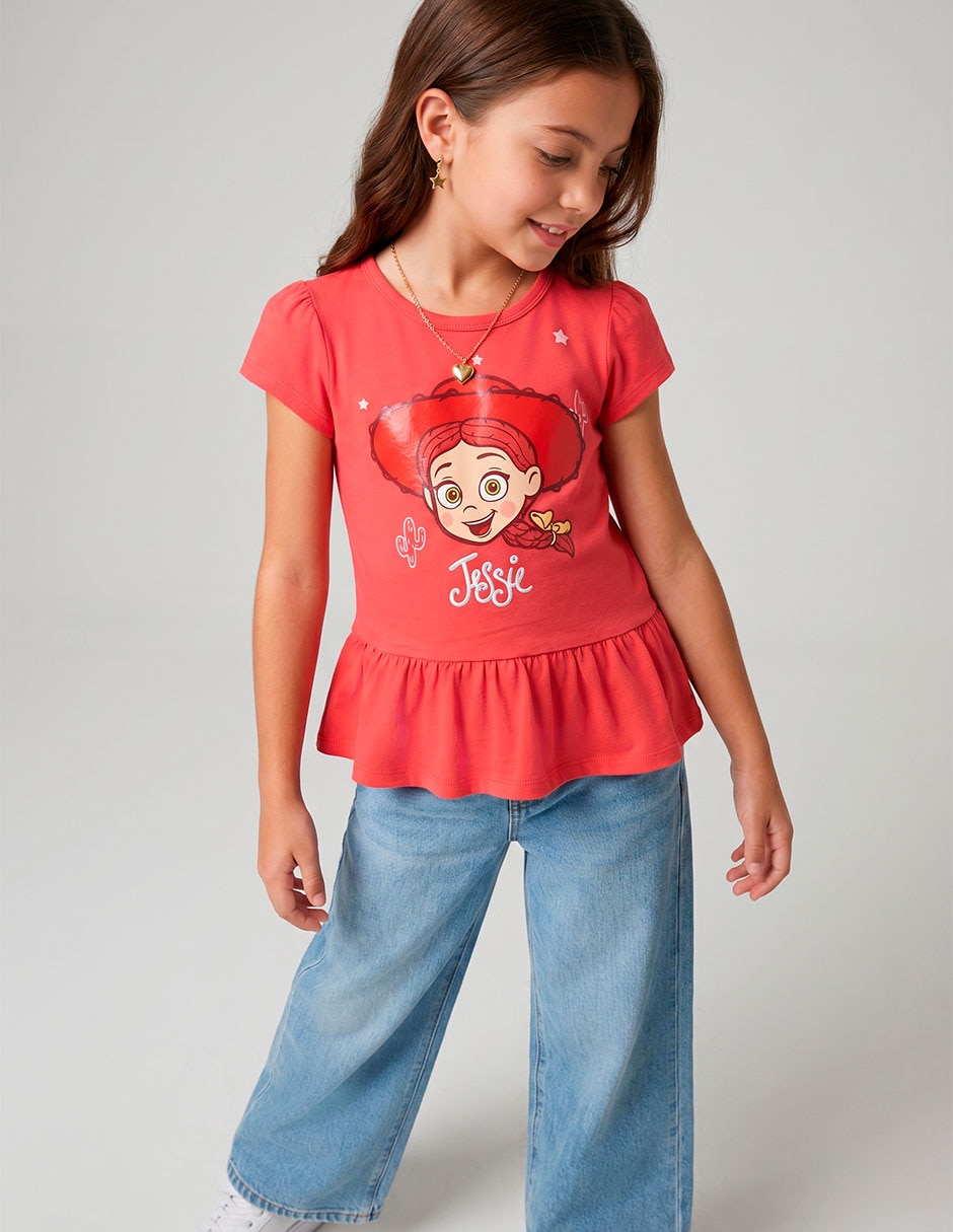 Playera Jessie manga regular para niña