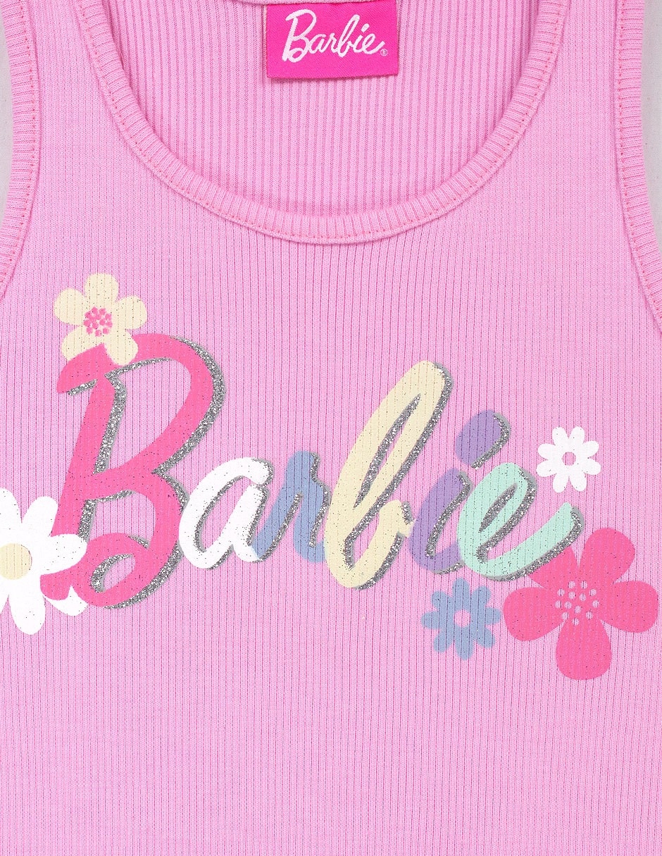 Set playera Barbie sin maga para niña