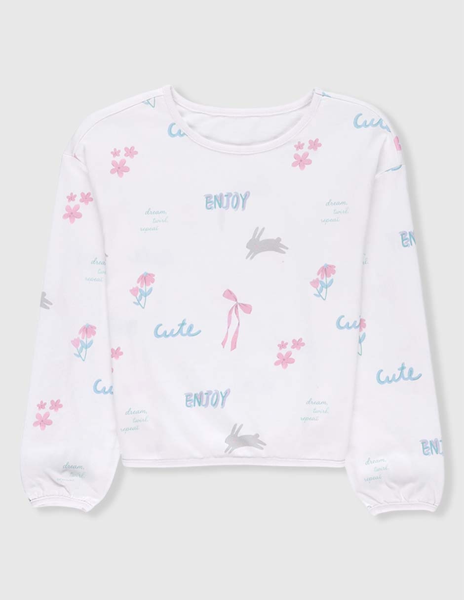 Playera manga larga para niña Playera manga larga para niña