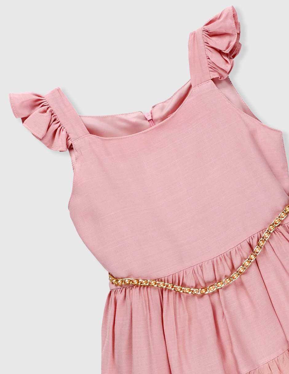 Vestido manga volantes para niña 3