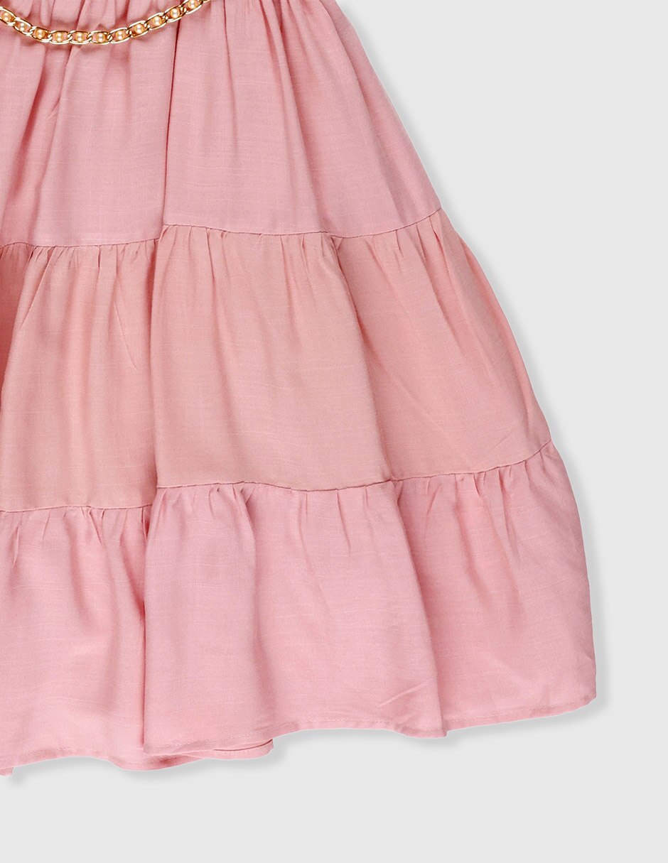 Vestido manga volantes para niña 4
